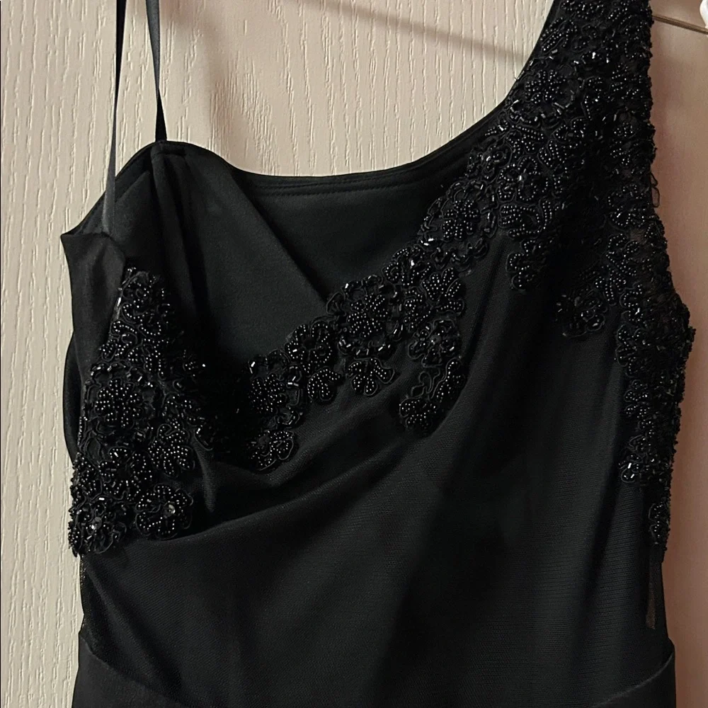 Xscape Black One Shoulder Dress - Picture 2 of 7